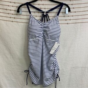 Maacie Maternity☀️SWIM Top Size M~New With Tag~White Navy~Padded Bra~Tie Sides